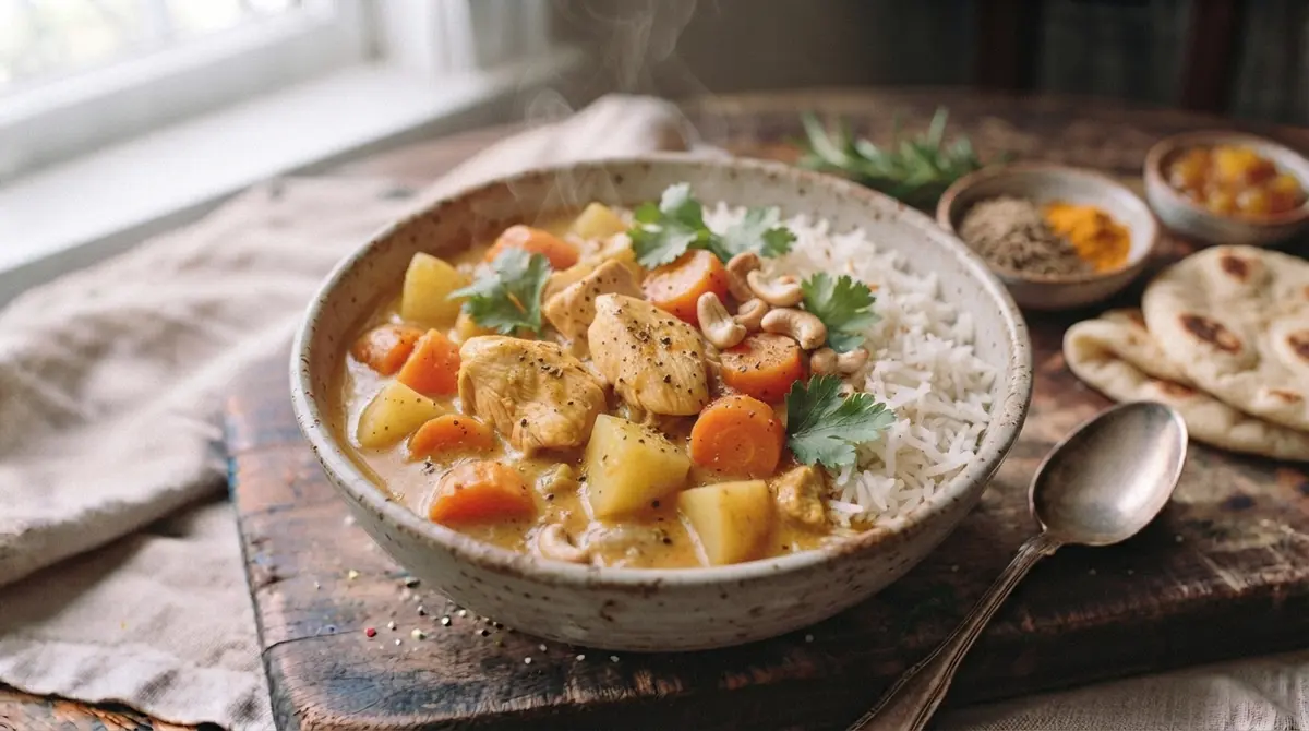Mild Chicken Curry with soft rice